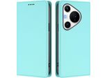 Custodia Per Huawei Pura 70 Pro/Pura 70 Pro+, Flip Cover In Finto Cuoio Antiurto Magnetica Con Supporto Turchese