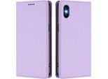 Custodia Per Iphone X/Iphone Xs, Flip Cover In Finto Cuoio Antiurto Magnetica Con Supporto Viola
