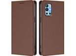 Custodia In Pelle Per Oneplus 8T /Oneplus 9R, Custodia Magnetica In Finto Cuoio Con Supporto Marrone