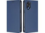 Custodia Per Oppo A18 / Oppo A38, Custodia Magnetica Antiurto In Finto Cuoio Flip Cover Con Supporto Blu Scuro