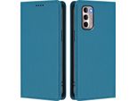 Custodia Per Motorola Moto G Stylus 2022 4G, Custodia Magnetica Antiurto Con Supporto In Finto Cuoio Flip Cover Blu
