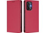 Custodia Per Telefono Cellulare Per Oneplus Nord N20 5G,Poliuretanopelle Flip Cover Antiurto Custodia Magnetica Con Supporto Rosso