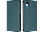 Custodia In Pelle Per Iphone Xr, Flip Case Magnetico In Finto Cuoio Con Supporto Verde