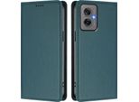 Custodia In Pelle Per Motorola Moto G55, Custodia Flip Magnetica In Finto Cuoio Con Supporto Verde