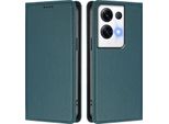 Custodia Per Oppo Reno8 Pro 5G, Flip Cover In Finto Cuoio Antiurto Magnetica Con Supporto Verde