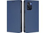 Custodia Per Telefono Cellulare Per Oppo Reno9 A, Flip Cover In Finto Cuoio Antiurto Magnetica Con Supporto Blu Scuro