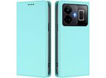 Custodia In Pelle Per Realme GT3 5G, Flip Case Magnetico In Finto Cuoio Con Supporto Verde Menta