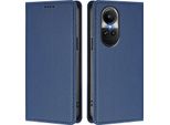 Custodia In Pelle Per Oppo Reno10 / Reno10 Pro 5G, Flip Case Magnetico In Finto Cuoio Con Supporto Blu Scuro