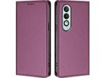 Custodia In Pelle Per Oppo K12X 5G, Custodia Magnetica In Finto Cuoio Con Supporto Viola