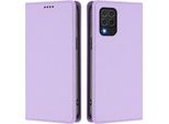 Custodia In Pelle Per Samsung Galaxy M62, Flip Case Magnetico In Finto Cuoio Con Supporto Viola Chiaro
