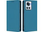 Custodia In Pelle Per Oneplus 10R, Flip Case Magnetico In Finto Cuoio Con Supporto Lake Blu