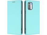 Custodia In Pelle Per Nokia G42 /Nokia G310, Flip Case Magnetico In Finto Cuoio Con Supporto Verde Menta