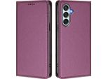 Custodia In Pelle Per Samsung Galaxy M34 5G, Flip Case Magnetico In Finto Cuoio Con Supporto Purple