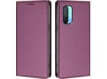 Custodia In Pelle Per Oneplus Nord Ce 5G, Custodia Magnetica In Finto Cuoio Con Supporto Viola