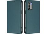 Custodia In Pelle Per Nokia G400, Flip Case Magnetico In Finto Cuoio Con Supporto Verde