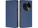 Custodia Per Telefono Cellulare Per Oppo Find X6, Flip Cover In Finto Cuoio Antiurto Magnetica Con Supporto Blu Scuro