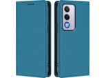 Custodia Per Telefono Cellulare Per Oppo A80 5G, Custodia Magnetica Antiurto Con Supporto In Finto Cuoio Flip Cover Blu