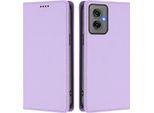 Custodia Per Cellulare Per Motorola Moto G55, Flip Cover In Finto Cuoio Antiurto Magnetica Con Supporto Viola
