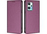 Custodia In Pelle Per Oneplus Nord Ce 2 Lite 5G/Nord 2 Lite, Custodia Flip Magnetica In Finto Cuoio Con Supporto Viola