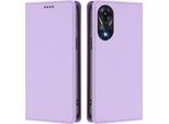 Custodia In Pelle Per Oppo A78 4G, Custodia Magnetica In Finto Cuoio Con Supporto Viola Chiaro