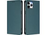 Custodia Per Iphone 11 Pro, Flip Cover In Finto Cuoio Antiurto E Magnetica Con Supporto Verde