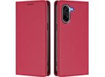 Custodia In Pelle Per Oneplus Nord CE5 / Ace 5 Racing, Custodia Flip Magnetica In Finto Cuoio Con Supporto Rosso