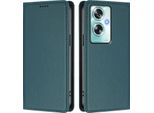 Custodia In Pelle Per Oppo A79 5G, Custodia Magnetica In Finto Cuoio Con Supporto Verde