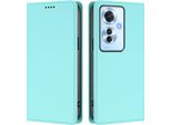 Custodia Per Oppo Reno11 F 5G, Flip Cover In Finto Cuoio Antiurto Magnetica Con Supporto Turchese