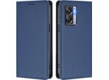 Custodia In Pelle Per Oppo K10 5G, Custodia Magnetica In Finto Cuoio Con Supporto Blu Scuro