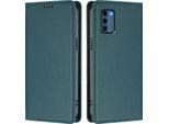 Custodia Per Telefono Cellulare Per Nokia C300, Flip Cover In Finto Cuoio Antiurto Magnetica Con Supporto Verde