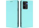 Custodia Per Telefono Cellulare Per Realme P3, Flip Cover In Finto Cuoio Antiurto Magnetica Con Supporto Turchese