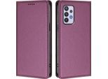 Custodia In Pelle Per Samsung Galaxy A32 5G, Flip Case Magnetico In Finto Cuoio Con Supporto Purple