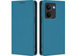 Custodia Per Telefono Cellulare Per Realme P3 Ultra, Flip Cover In Finto Cuoio Antiurto Magnetica Con Supporto Blu