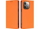 Custodia Per Telefono Cellulare Per Oppo A5 Pro 4G/A5 Pro 5G, Custodia Magnetica Antiurto In Finto Cuoio Flip Cover Con Supporto Arancione