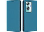 Custodia In Pelle Per Oppo A79 5G, Custodia Flip Magnetica In Finto Cuoio Con Supporto Lake Blu