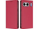 Custodia In Pelle Per Oneplus Nord 4, Custodia Magnetica In Finto Cuoio Con Supporto Rosso