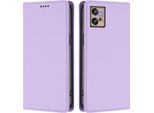 Custodia Per Cellulare Per Motorola Moto G32, Flip Cover In Finto Cuoio Antiurto Magnetica Con Supporto Viola