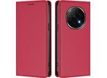 Custodia Per Oppo F29 Pro, Flip Cover In Finto Cuoio Antiurto Magnetica Con Supporto Rosso