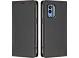 Custodia In Pelle Per Nokia X30, Flip Case Magnetico In Finto Cuoio Con Supporto Nero