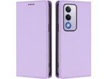 Custodia In Pelle Per Oppo A80 5G, Custodia Magnetica In Finto Cuoio Con Supporto Viola Chiaro