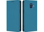 Custodia Per Telefono Cellulare Per Samsung Galaxy A6 2018,Poliuretanoleather Flip Cover Custodia Magnetica Antiurto Con Stand Blu