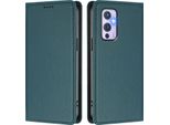 Custodia Per Telefono Cellulare Per Oneplus 9, Flip Cover In Finto Cuoio Antiurto Magnetica Con Supporto Verde
