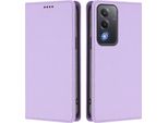 Custodia In Pelle Per Oppo A5/Oppo A3 Pro/Oppo A80/Oppo K12X, Custodia Flip Magnetica In Finto Cuoio Con Supporto Viola Chiaro