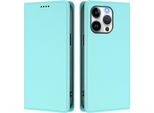 Custodia In Pelle Per Iphone 13 Pro, Flip Case Magnetico In Finto Cuoio Con Supporto Verde Menta