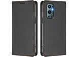 Custodia In Pelle Per Oneplus 9 Pro, Flip Case Magnetico In Finto Cuoio Con Supporto Nero