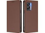 Custodia Per Telefono Cellulare Per Oppo K10 5G, Flip Cover In Finto Cuoio Antiurto Magnetica Con Supporto Marrone