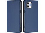 Custodia In Pelle Per Iphone 12/Iphone 12 Pro, Custodia Flip Magnetica In Finto Cuoio Con Supporto Blu Scuro