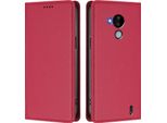 Custodia Per Telefono Cellulare Per Nokia C30, Flip Cover In Finto Cuoio Antiurto Magnetica Con Supporto Rosso