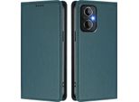 Custodia Per Oppo Reno8 4G/Reno7 4G, Flip Cover In Finto Cuoio Antiurto Magnetica Con Supporto Verde