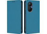 Custodia In Pelle Per Huawei Nova Y73, Flip Case Magnetico In Finto Cuoio Con Supporto Lake Blu
